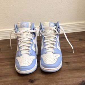Nike High Top Sneakers in Pale Blue and White